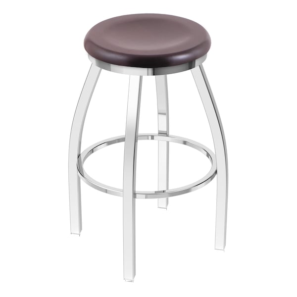 36" Swivel X-Tall Bar Stool, Chrome Finish, Dark Cherry Maple Seat